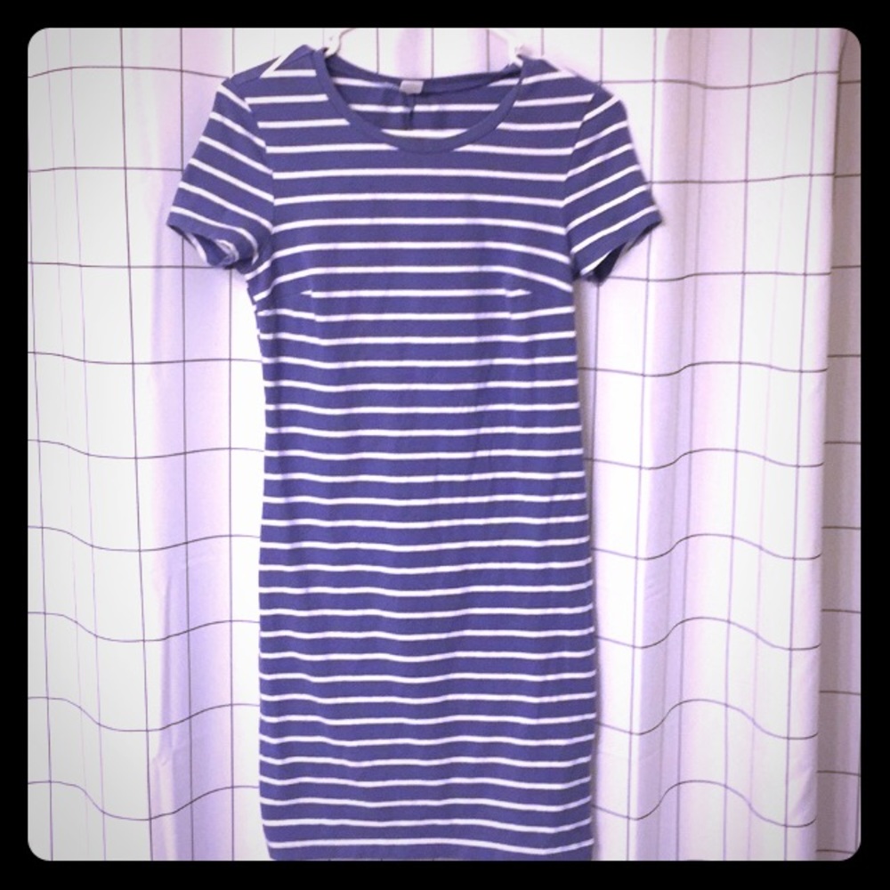 Purple and white striper dress XS